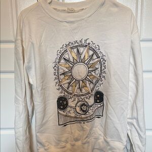 La Hearts White Graphic Sweatshirt